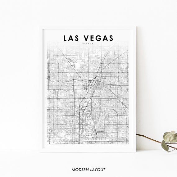 Las Vegas NV Map Art Print, Nevada USA