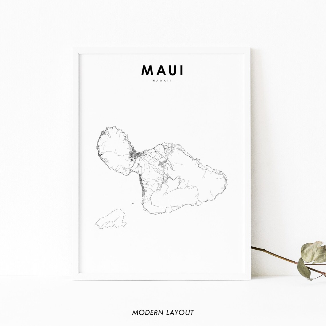 Maui Hi Map Print, Hawaii Nursery Room Decor