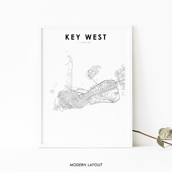 Key West FL Map Poster, Florida Nursery Decor