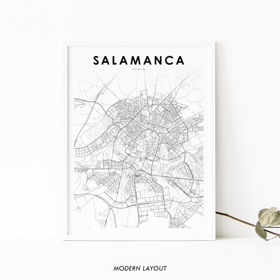Salamanca Spain Map Print, Castile-León City Map