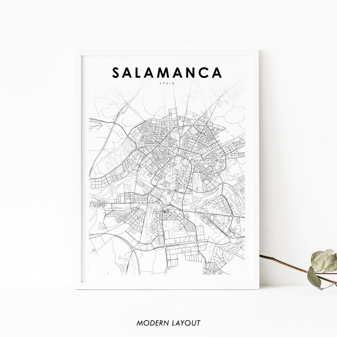 Salamanca Spain Map Print, Castile-León City Map