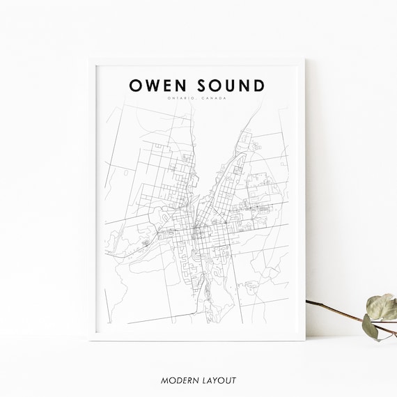 Owen Sound Ontario Canada City Street Map Minimalist Modern Poster