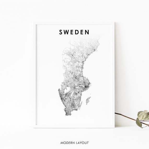 Southern Sweden Map Print, Stockholm Travel Poster