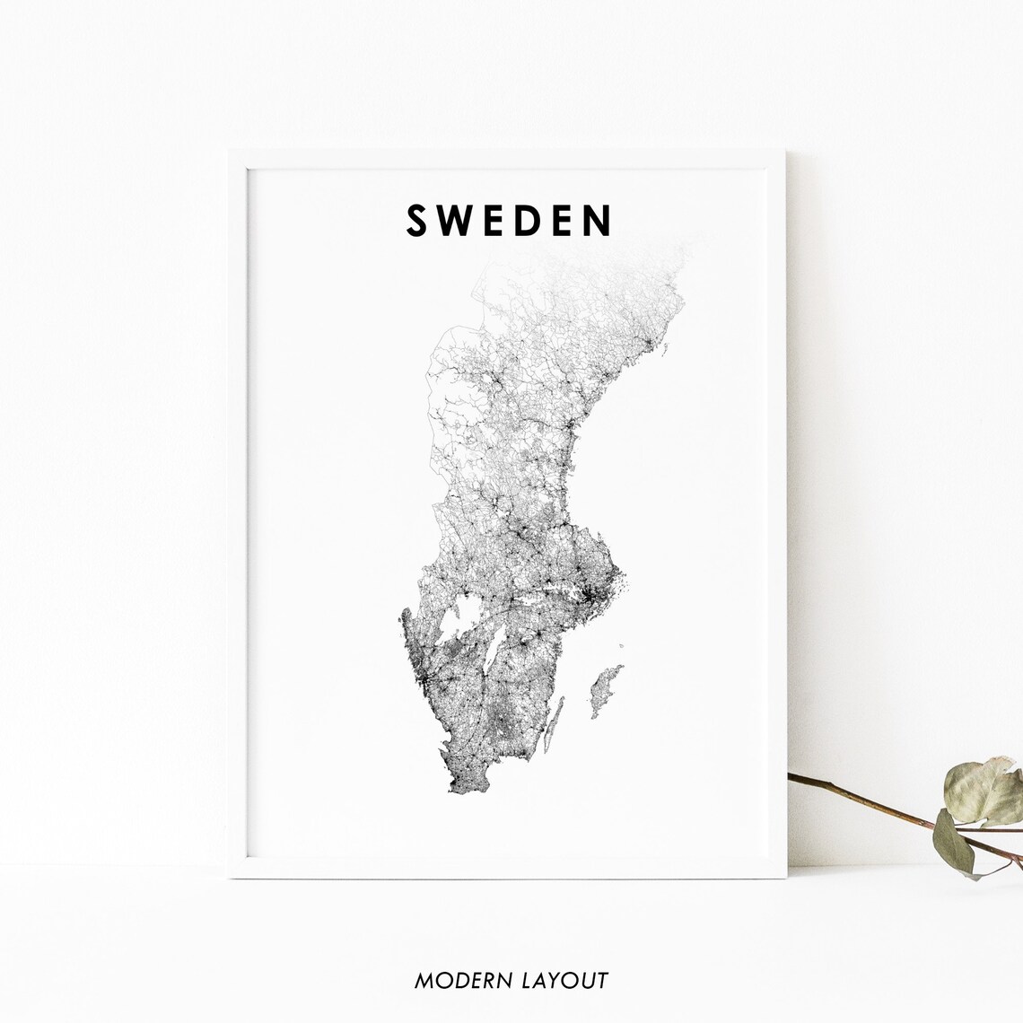 Southern Sweden Map Print, Stockholm Travel Poster