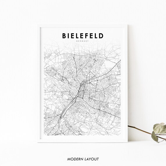 Bielefeld Germany Map Print Deutschland Art Poster City Street Road Nursery Room Wall Office Decor