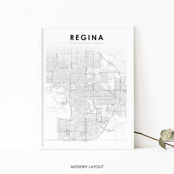 Regina Saskatchewan Map Print, Canada City Poster