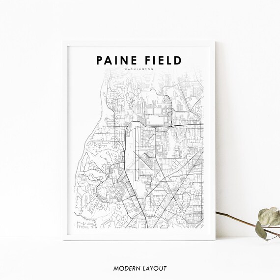 Paine Field Washington Minimalist Street Map Modern Layout Poster