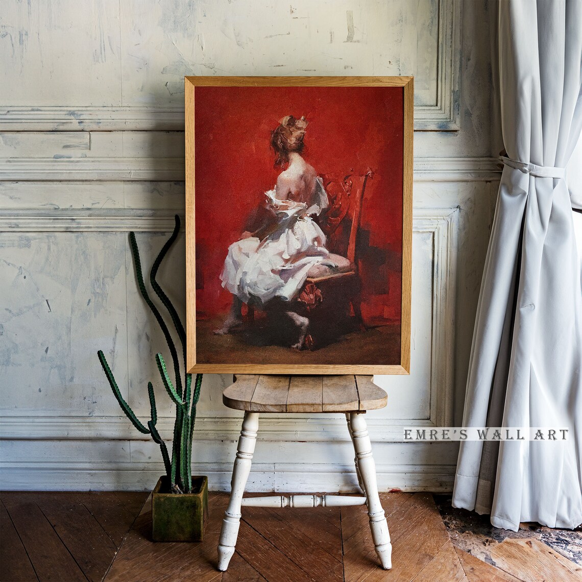 Vintage Woman Portrait, Moody Antique Art Print - Image 2
