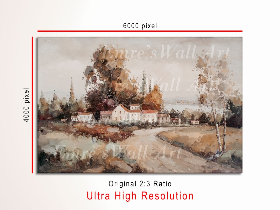 Vintage Italy Landscape Art Print, Antique Farmhouse - Image 3