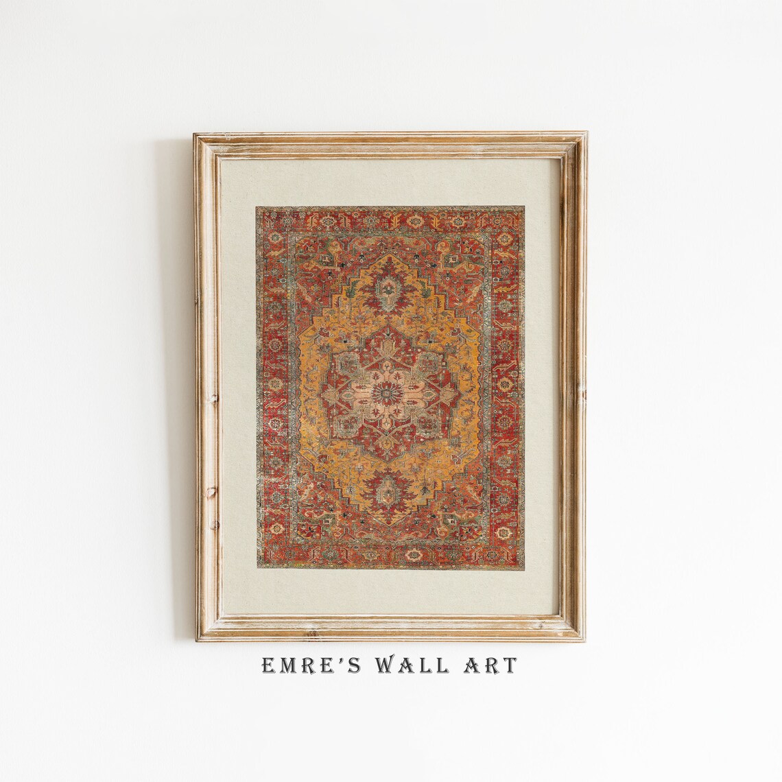 Vintage Textile Art Print, Warm Home Decor