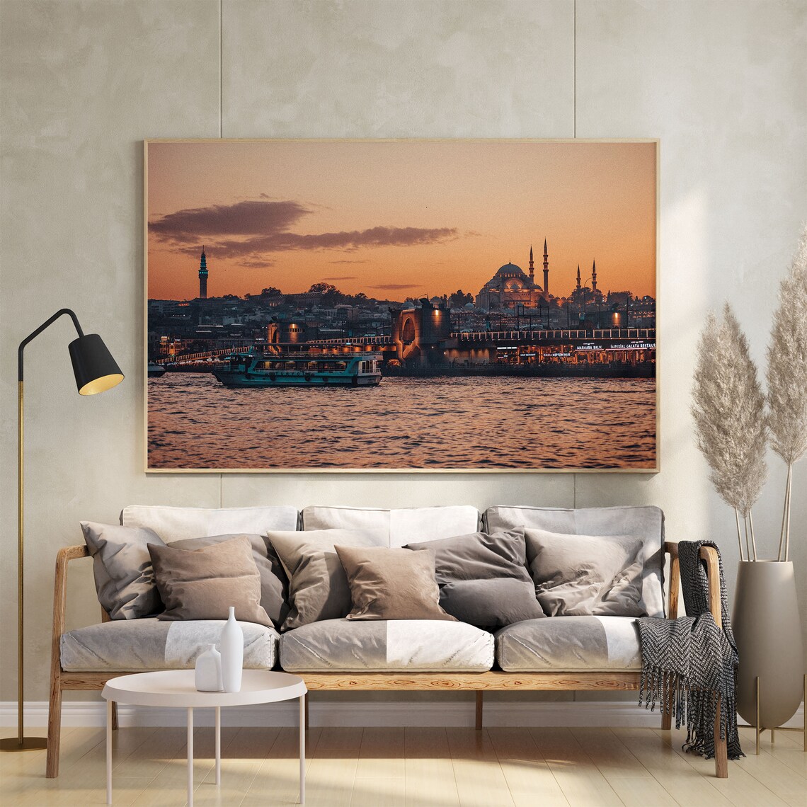 Istanbul Golden Horn Sunset Mosque Bridge Evening Photo Poster - Image 2