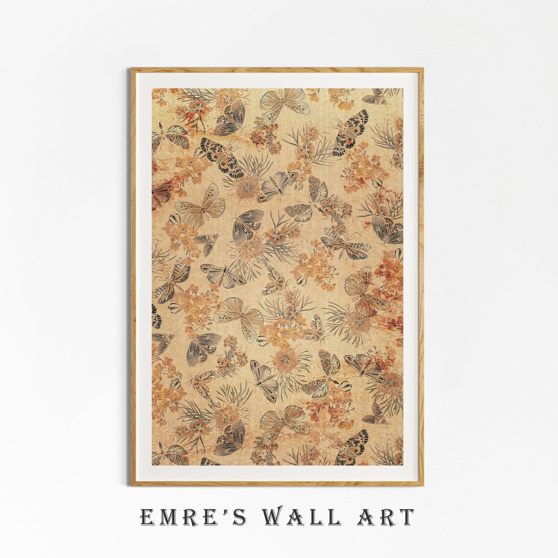 Antique Tapestry Print, Vintage Rustic Textile Art - Image 4