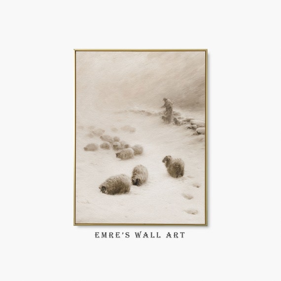 Moody Winter Landscape Vintage Art Print