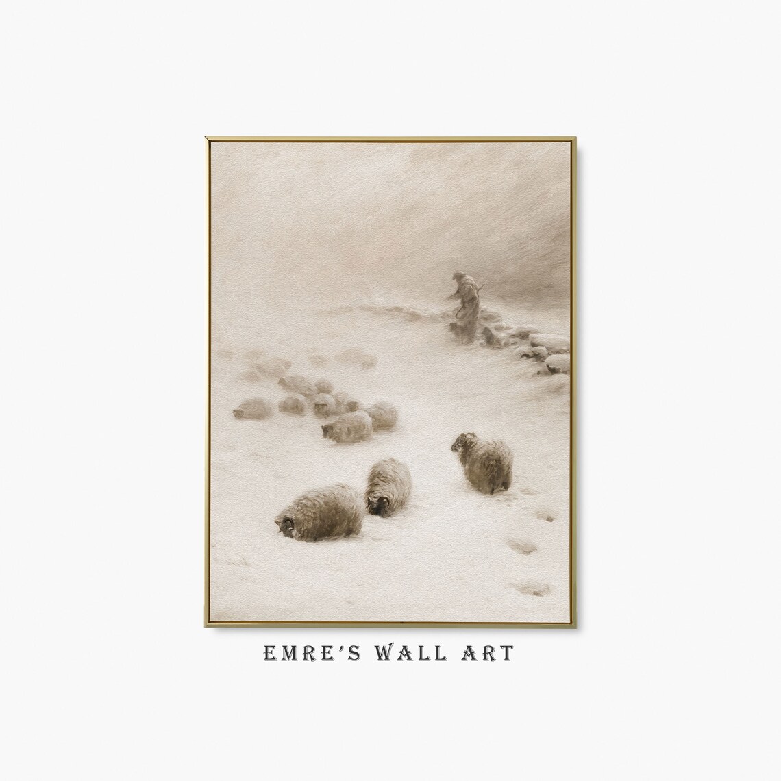 Moody Winter Landscape Vintage Art Print