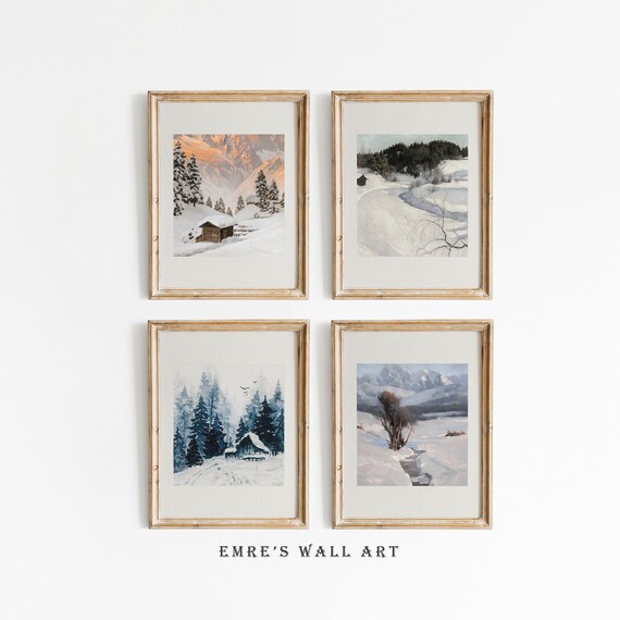 Vintage Winter Farmhouse Decor Art Print