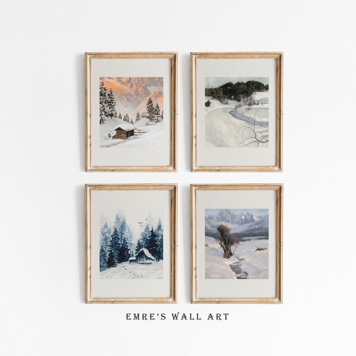 Vintage Winter Farmhouse Decor Art Print