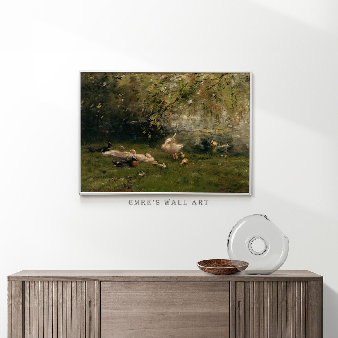 Duck Painting Vintage Country Landscape Art Print - Image 2