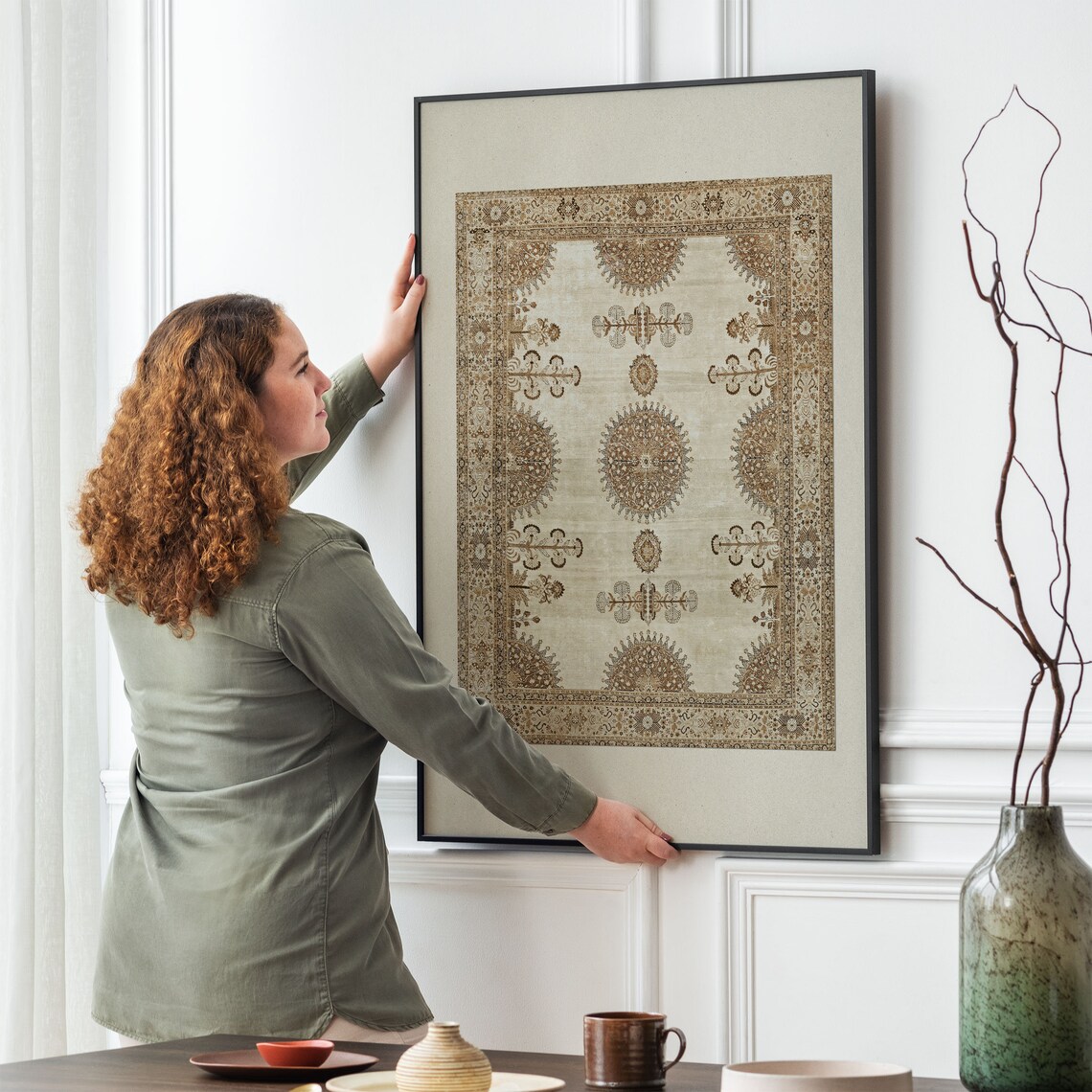 Vintage Rug Print Art Print, Antique Pattern - Image 2
