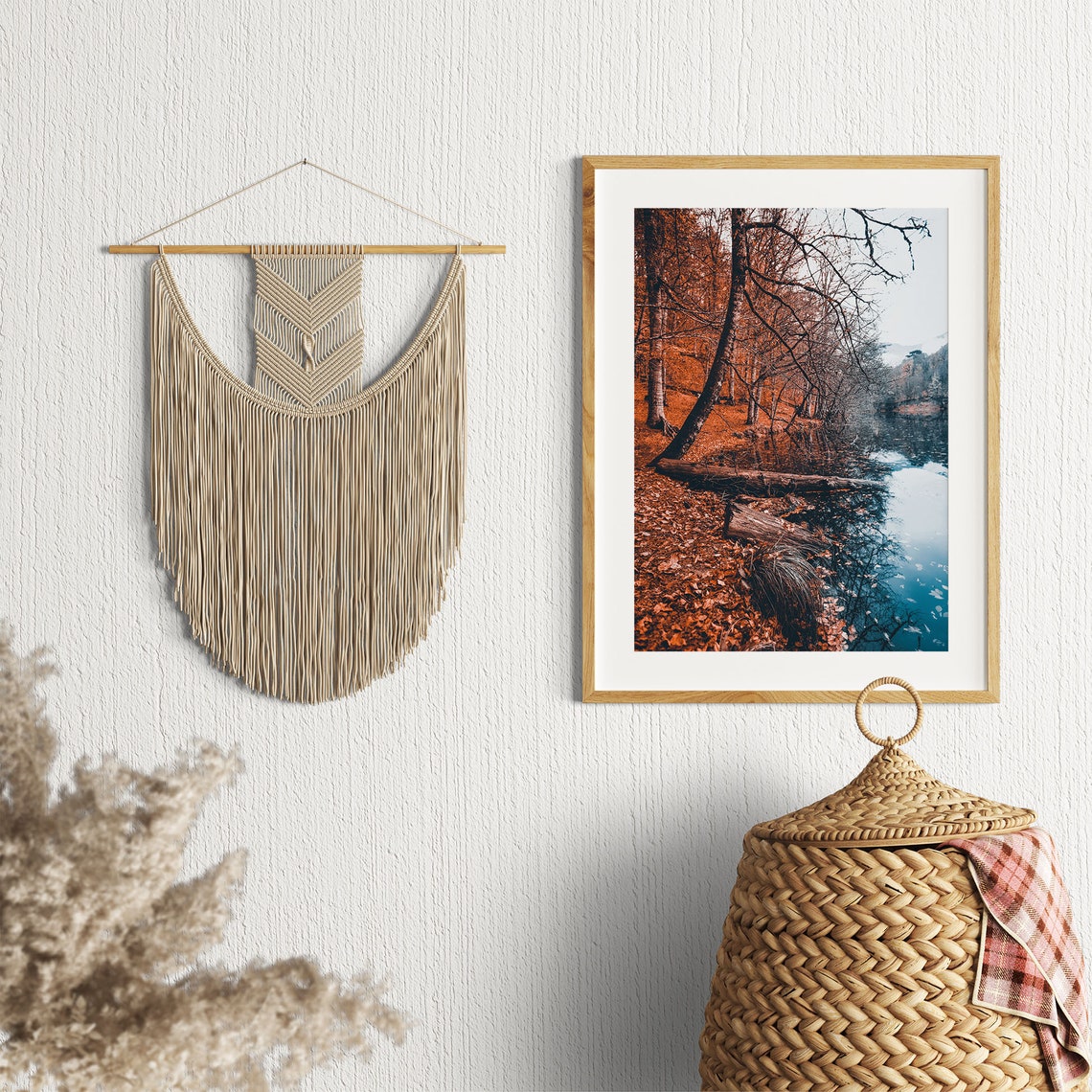 Autumn Lake Reflection Rust Trees Vertical Nature Photo Poster - Image 2