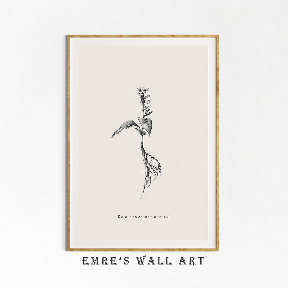 Be A Flower Not A Weed Antique Wildflower Botanical Sketch Poster - Image 4