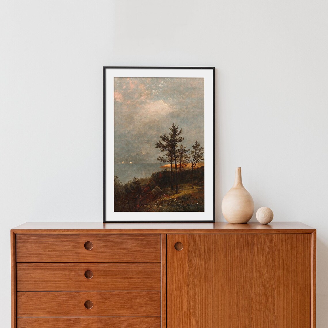 Vintage Autumn Lake Landscape Art Print, Rustic Fall - Image 2