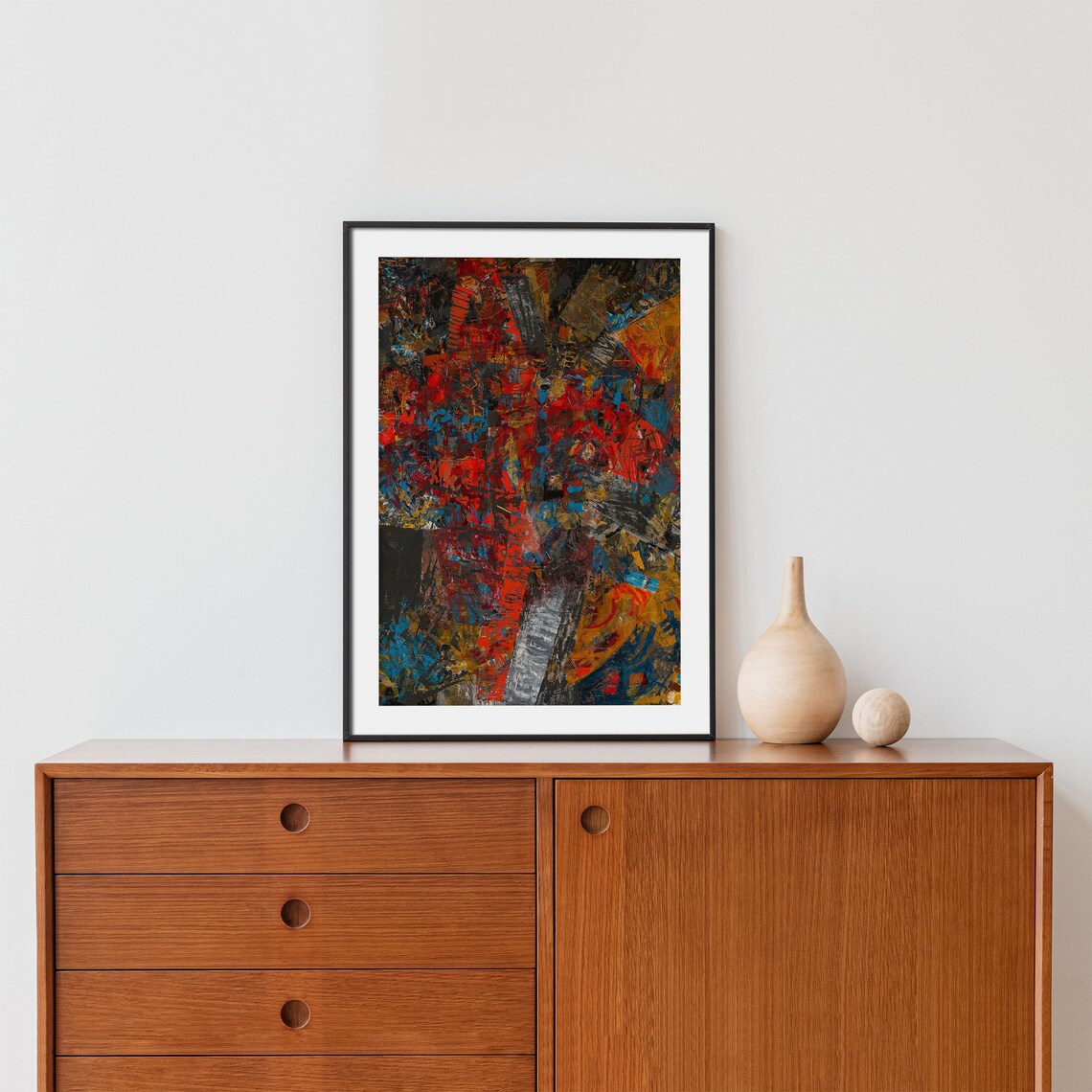 Vintage Abstract Painting Art Print, Autumn Tones - Image 2