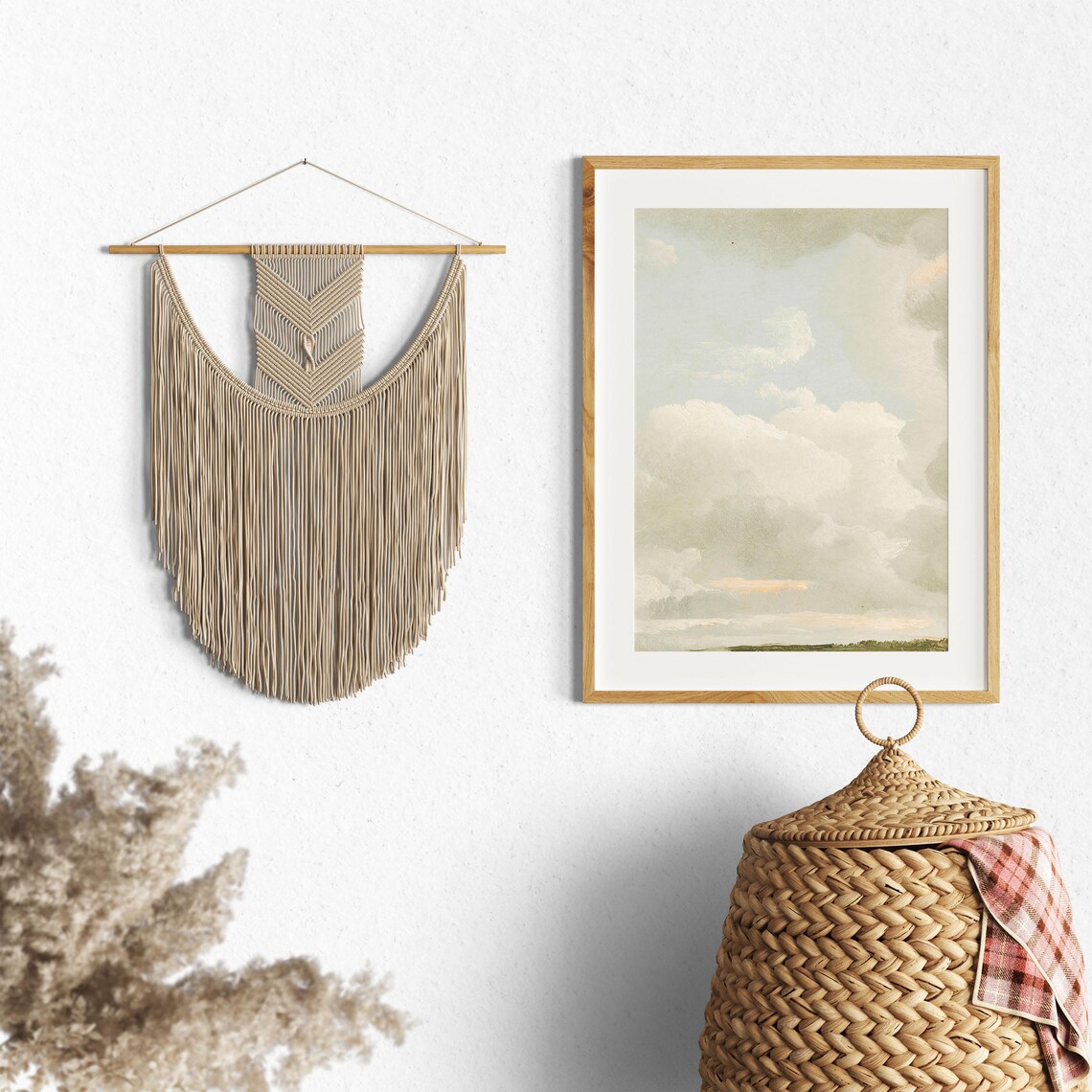 Vintage Cloudy Sky Painting, Soft Nursery Art Print - Image 2