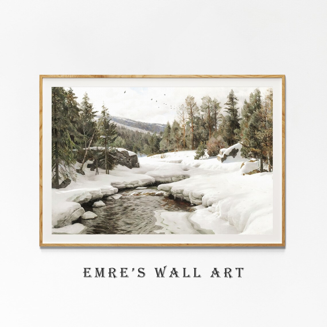 Snowy Forest Landscape, Vintage Christmas Art Print - Image 4