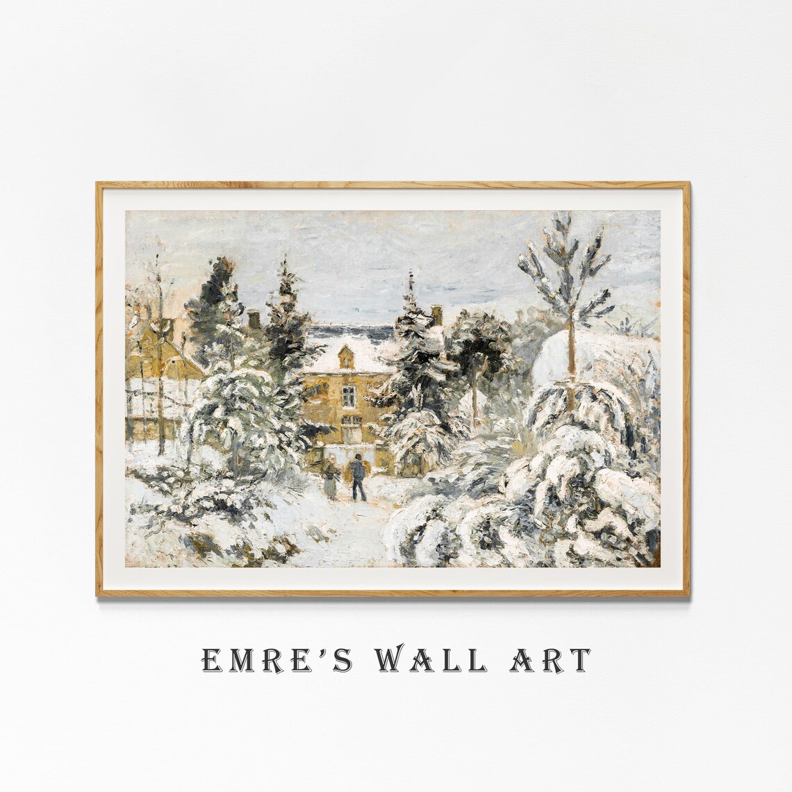 Vintage Christmas Holiday Art Print, Winter Country Scene - Image 4