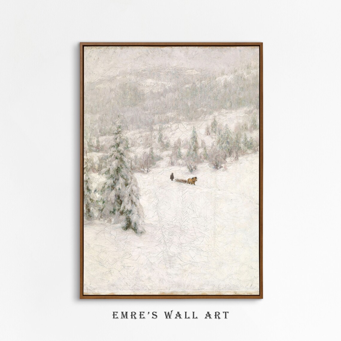 Set of 3 Vintage Winter Landscape Prints Snowy Forest Skaters Wall Art - Image 3