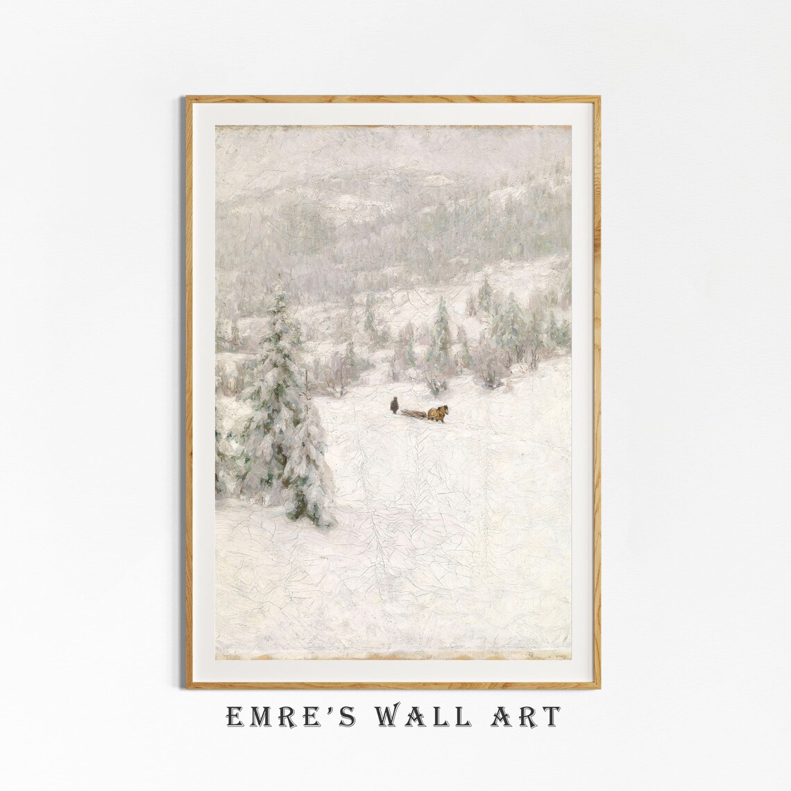 Vintage Winter Country Landscape, Snowy Forest Art Print - Image 4