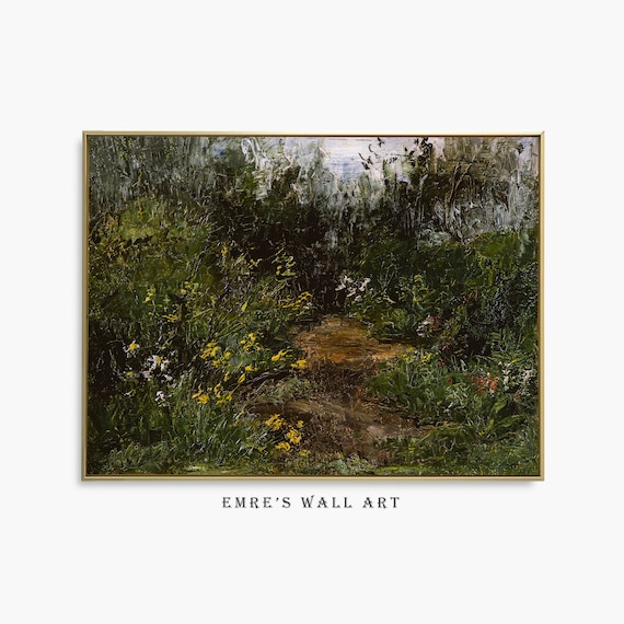 Garden Path Through Tall Grass Thick Impasto Brushwork Poster