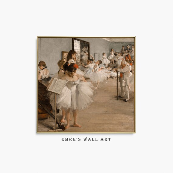 Ballerinas Rehearsing in Dance Studio Classic Vintage Ballet Poster