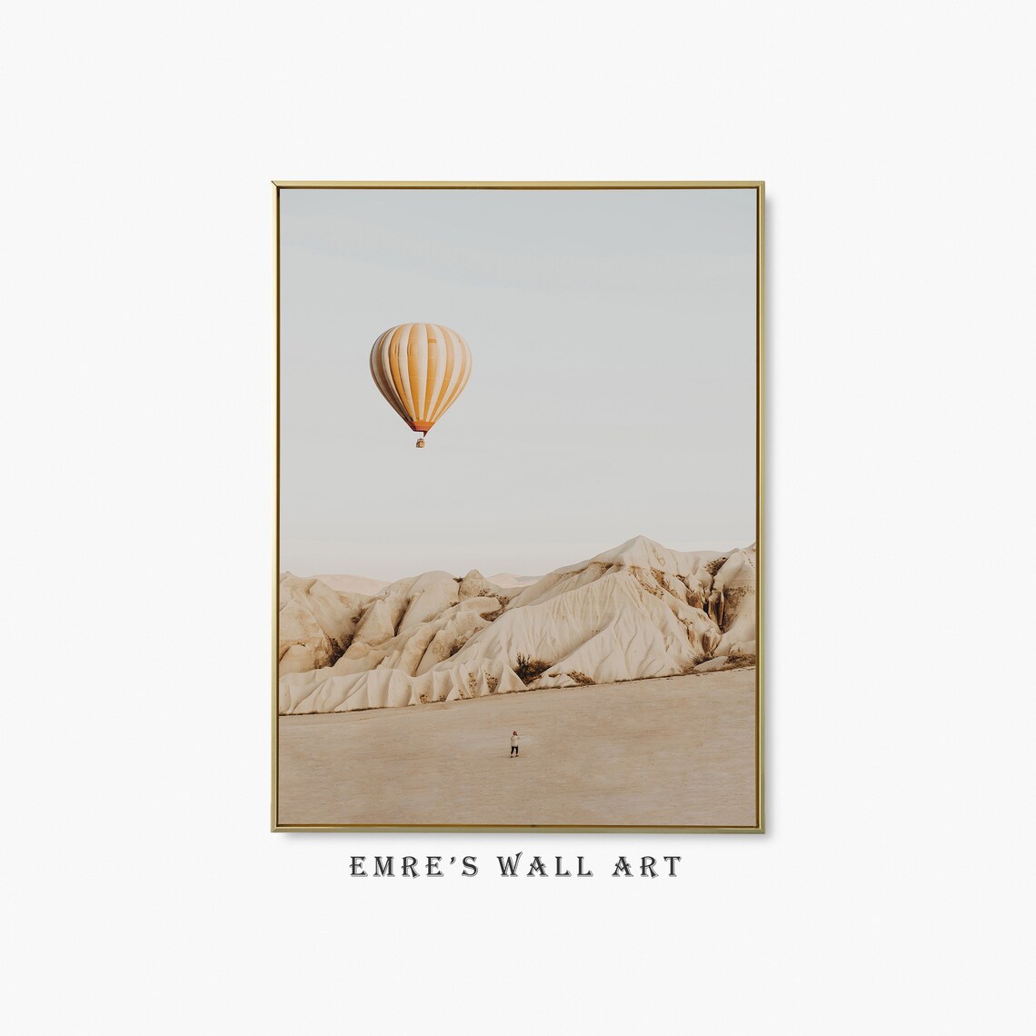 Cappadocia Hot Air Balloon Neutral Landscape Art Print