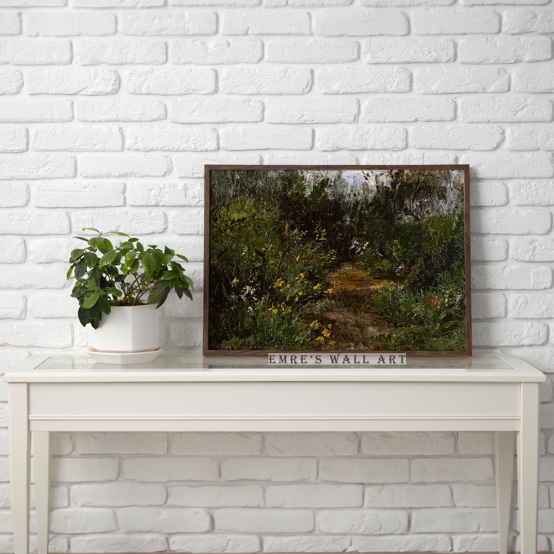Garden Path Through Tall Grass Thick Impasto Brushwork Poster - Image 2