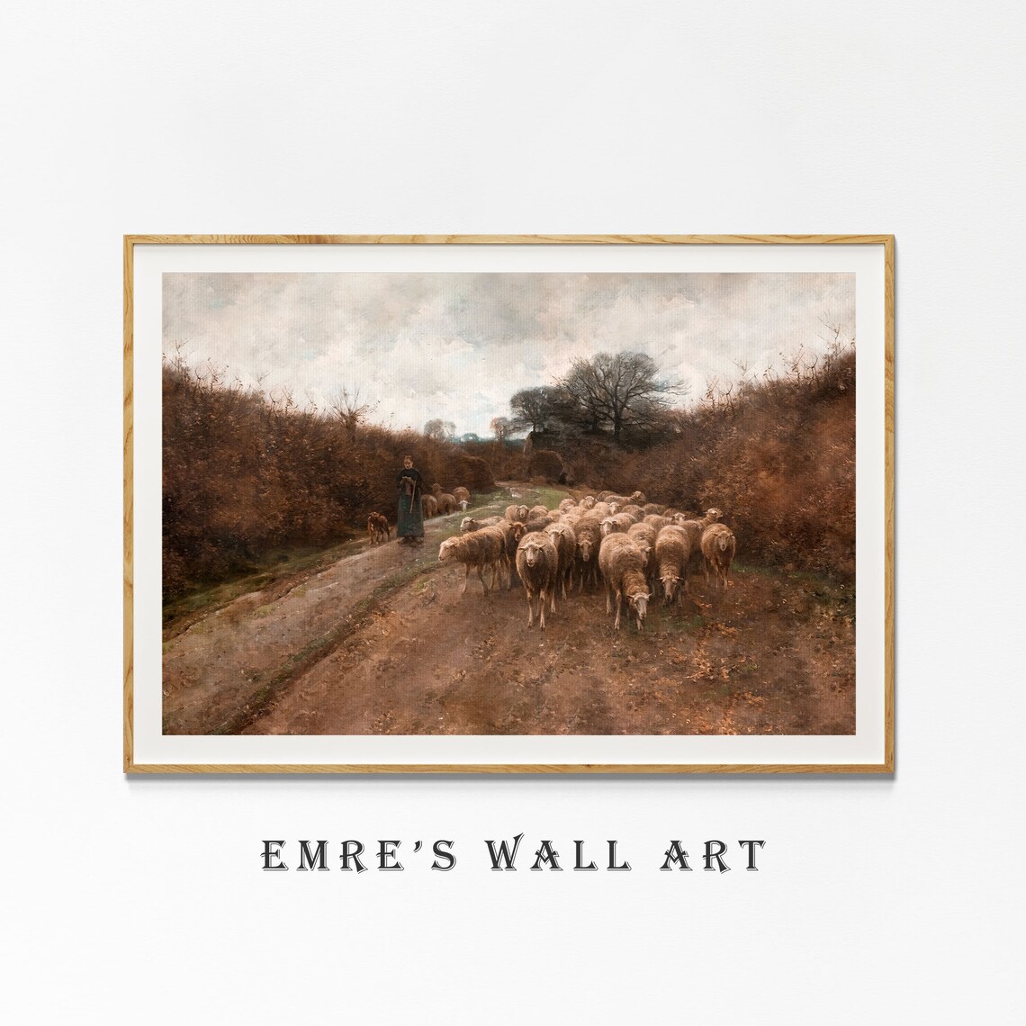 Autumn Farmhouse Landscape Painting, Vintage Country Decor - Image 4