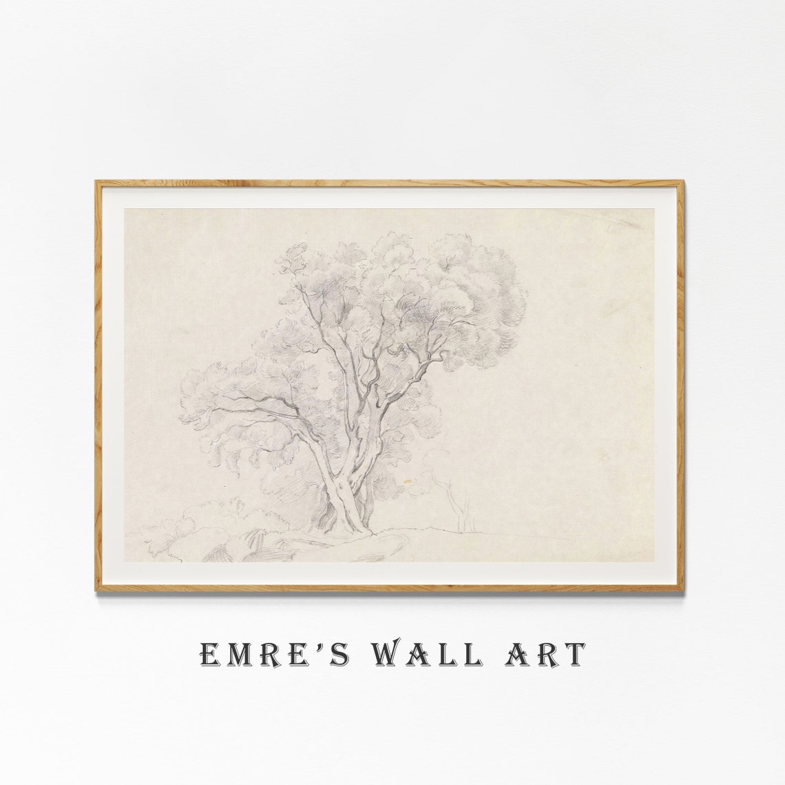 Tree Pencil Sketch Minimalist Botanical Drawing Neutral Wall Art - Image 4