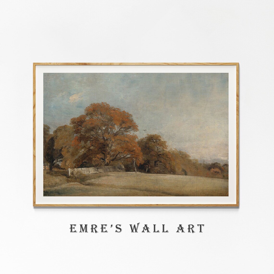Muted Autumn Landscape Painting, Rustic Fall Print - Image 4