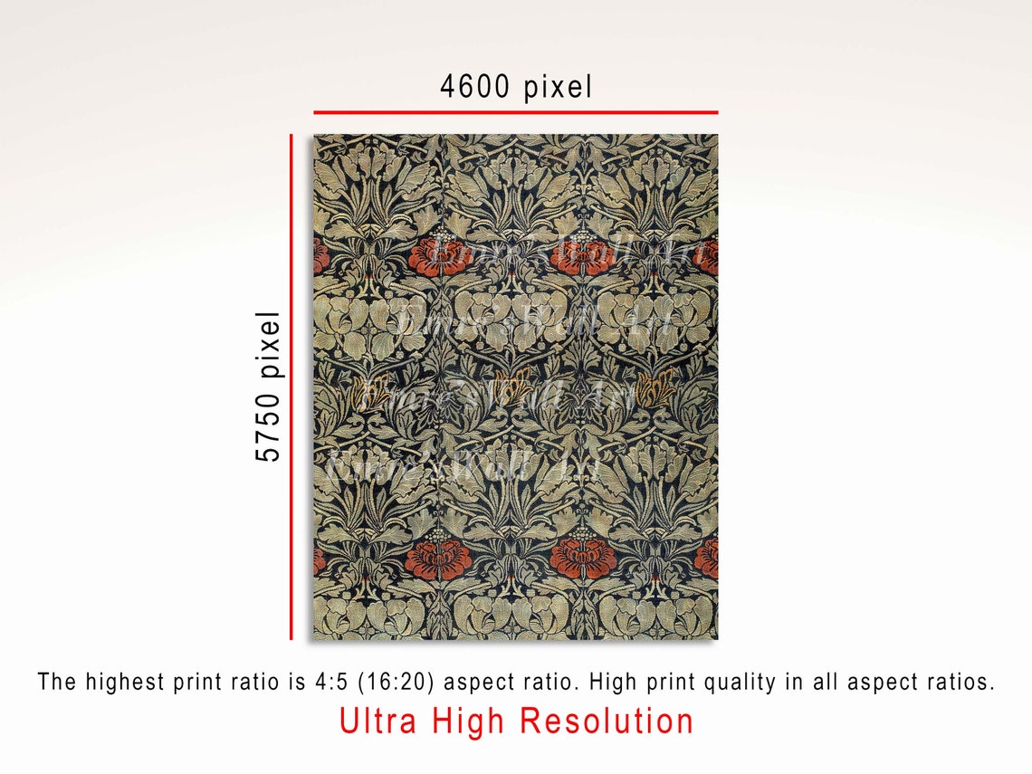 Vintage Textile Art Rug Pattern, Tapestry Art Print - Image 3