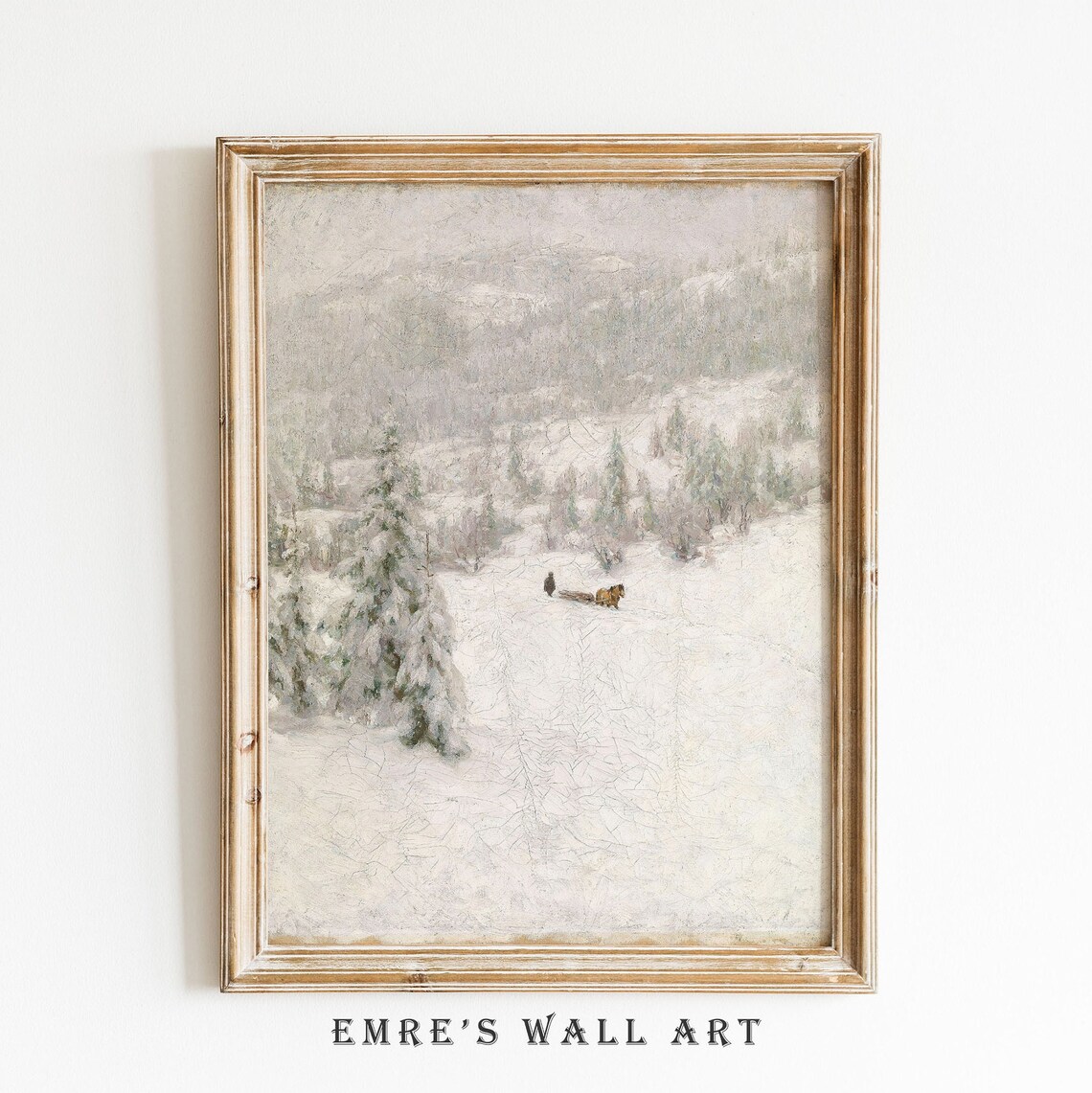 Vintage Winter Country Landscape, Snowy Forest Art Print - Image 2