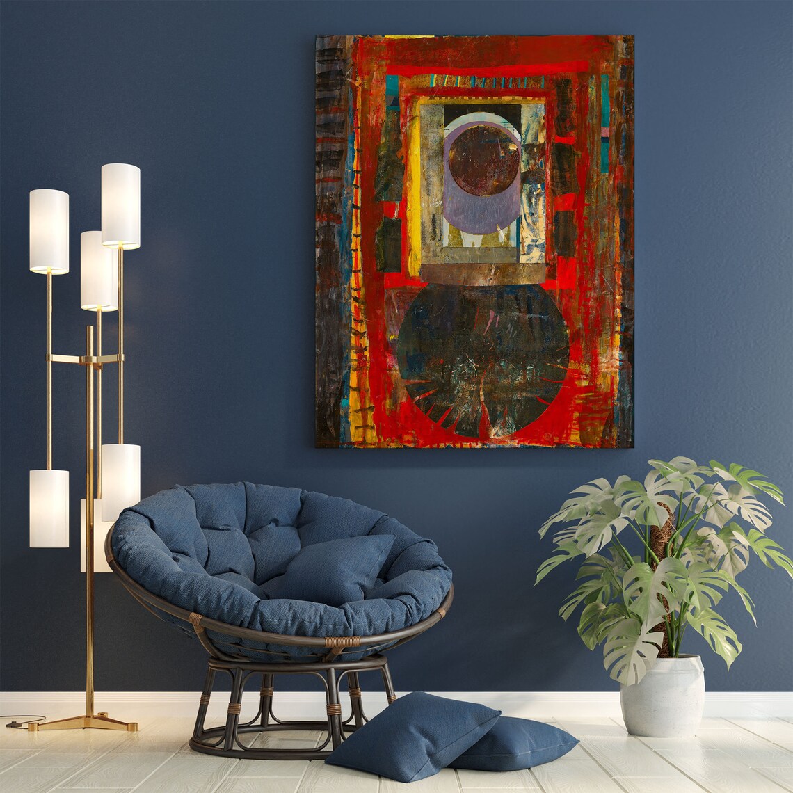 Abstract Oil Painting Vintage Art Print, Moody Decor - Image 4