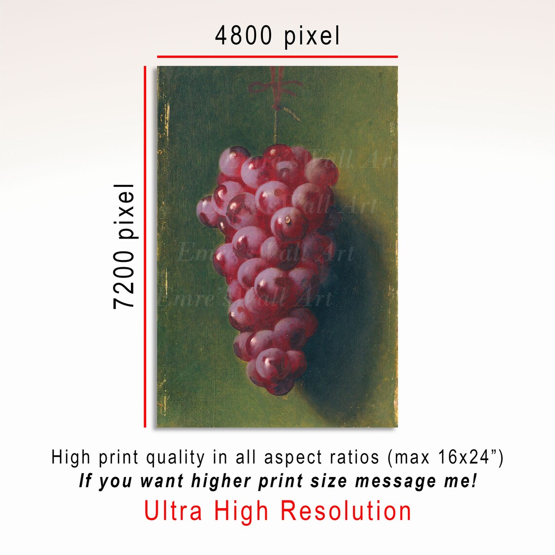 Grape Oil Painting Vintage Kitchen Still Life Art Print - Image 3