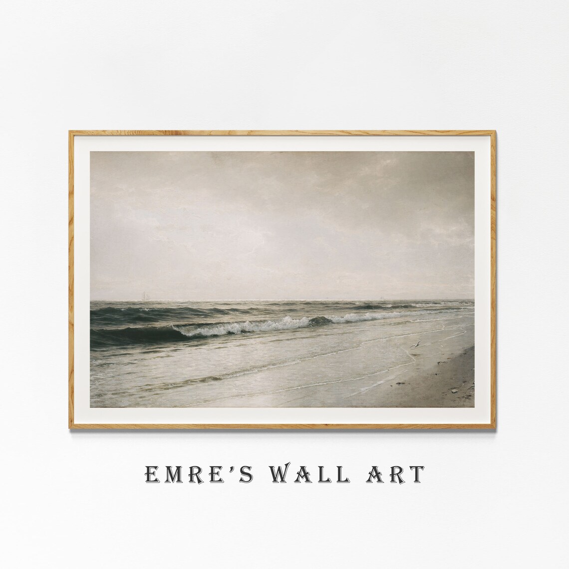 Vintage Seascape Oil Painting Ocean Wave Art Print - Image 4