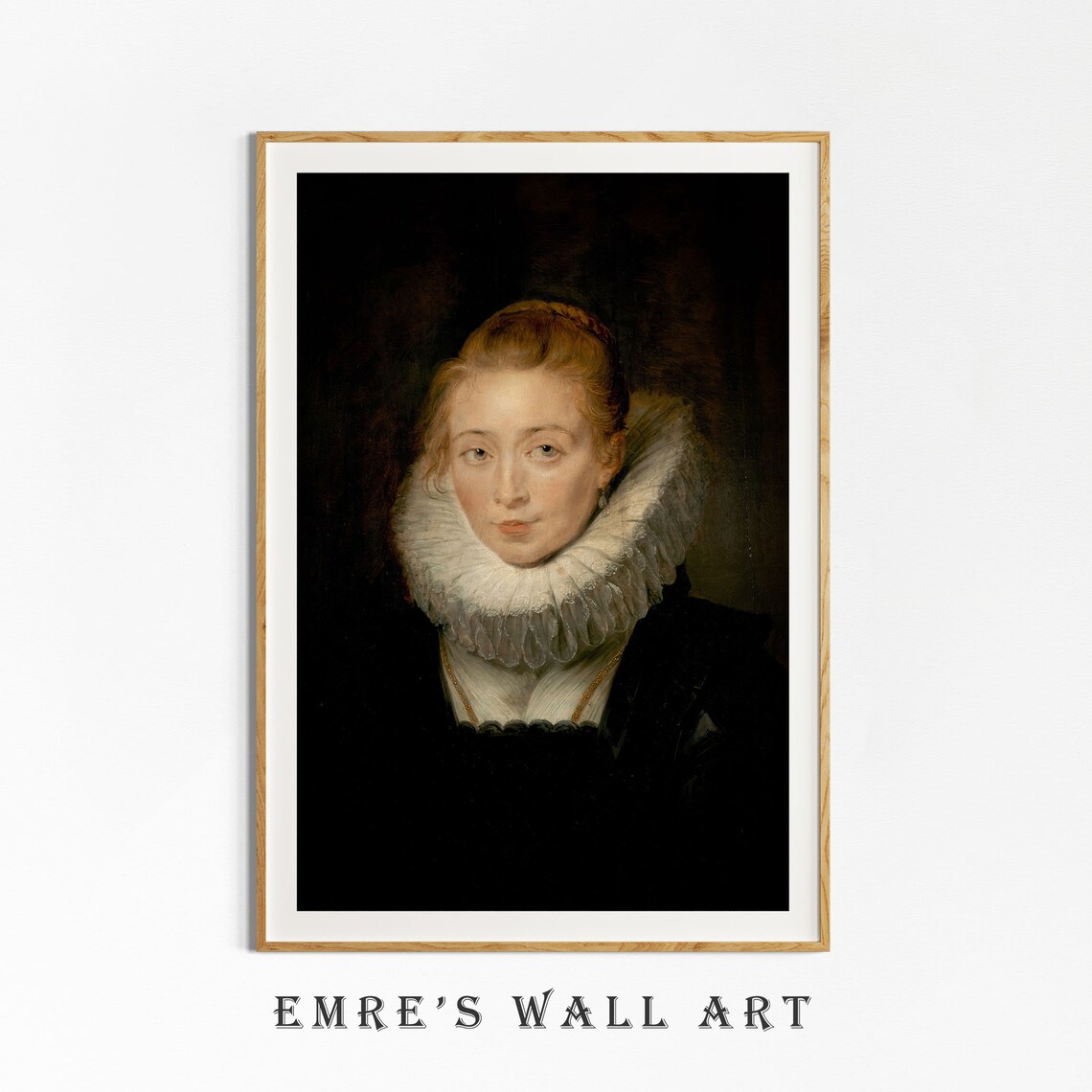 Vintage Woman Oil Painting, Moody Portrait Art Print - Image 4