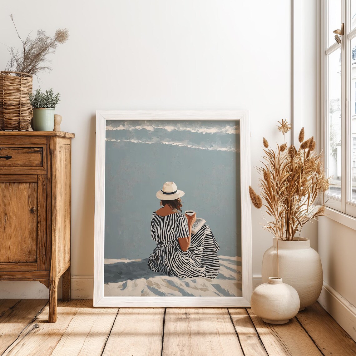 Abstract People Art, Modern Beach Print - Image 2