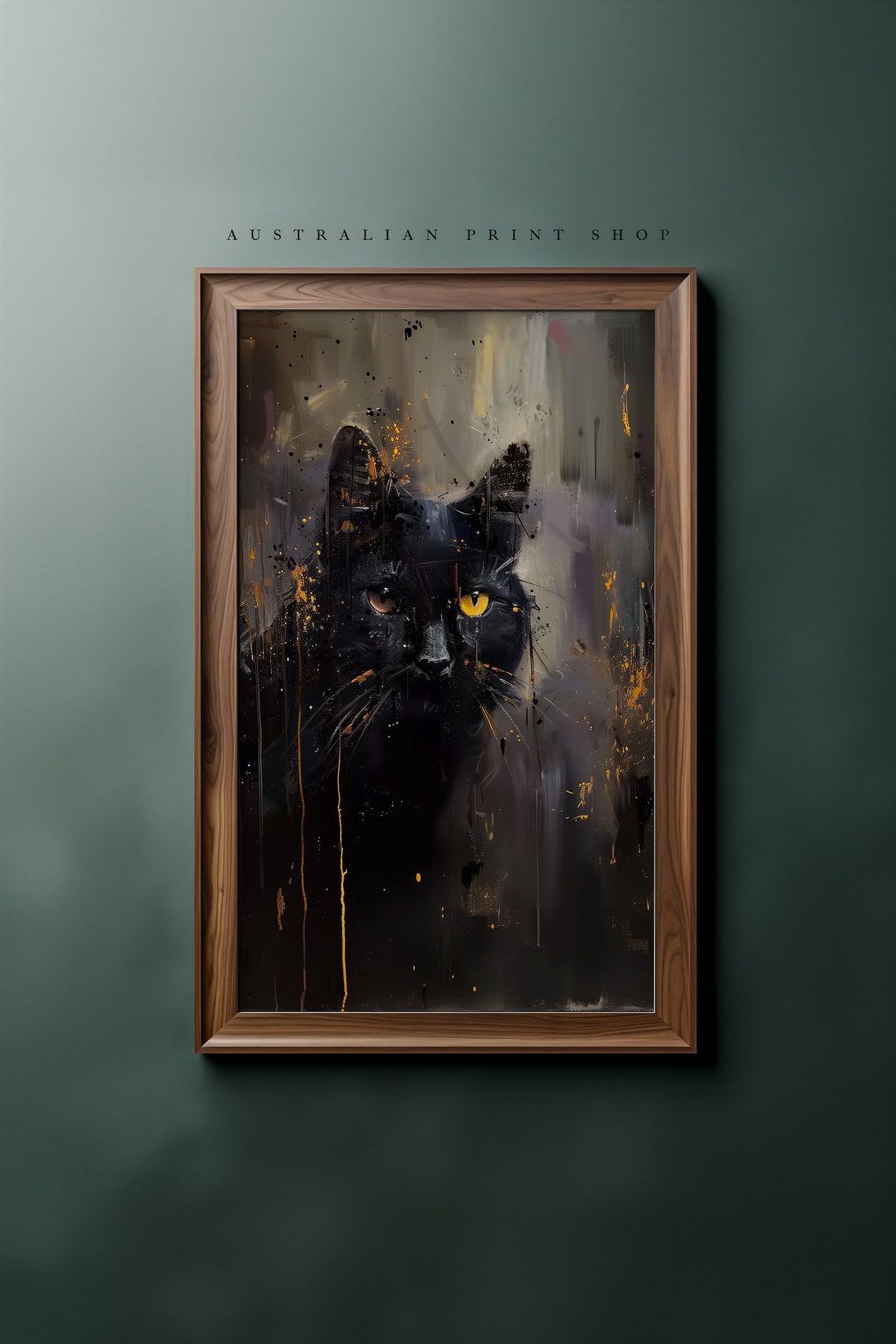 Black Cat Oil Painting Cottage Decor Farmhouse Wall Art Ideal For Cat Enthusiasts Moody Art - Image 7