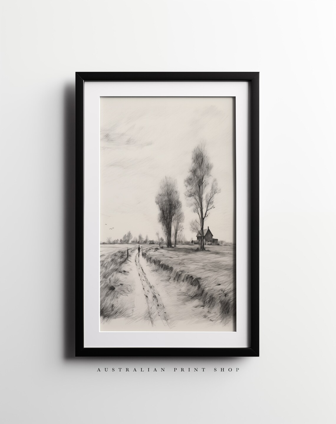 Vintage Neutral Farmhouse Sketch, Outback Australia - Image 7