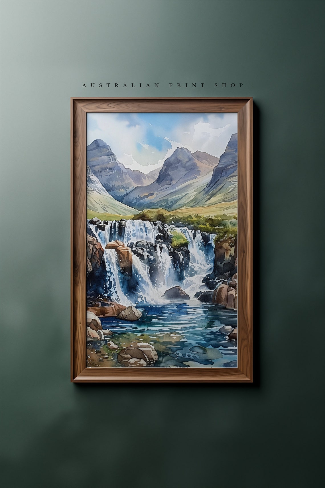 Fairy Pools Watercolor Art Highlands Art Print Mountain Landscape Print Waterfall Painting - Image 6