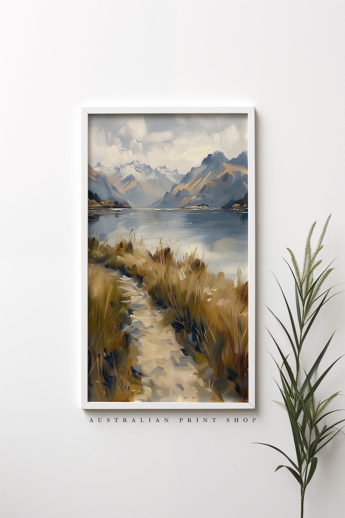 Vintage Majestic Mountain Lake View Art Serene Nature Scene Mountain Wall Art Farmhouse Decor Country Mountain - Image 4