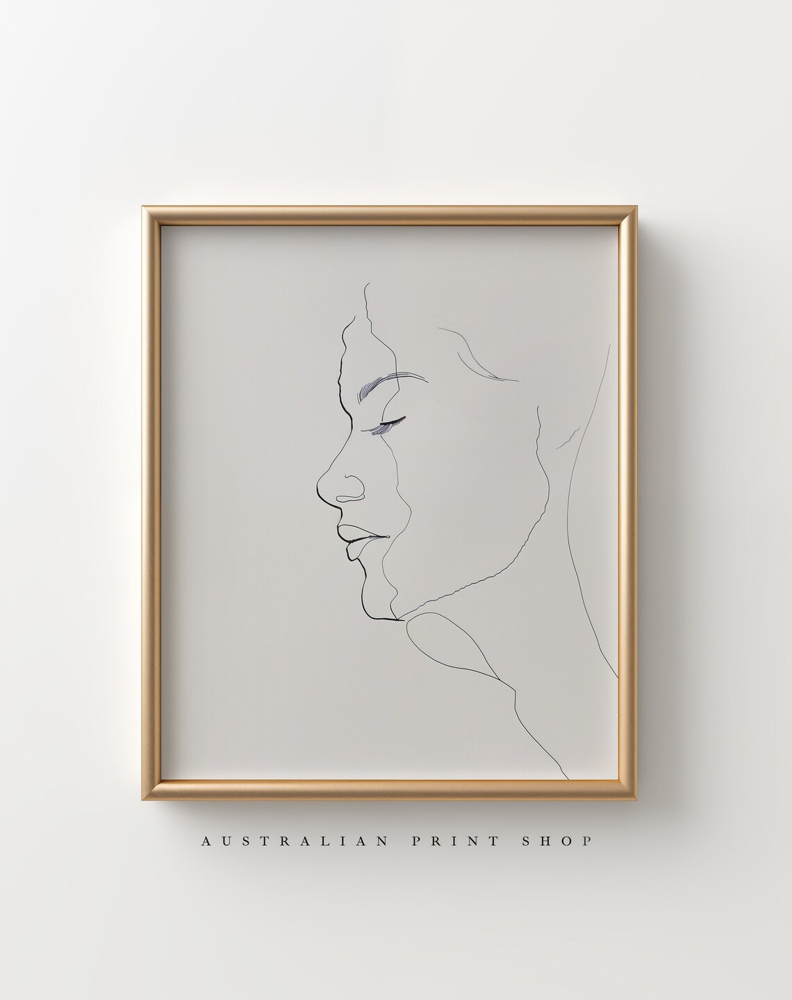 Woman Line Drawing Minimalist Profile Elegant Black White Poster - Image 7